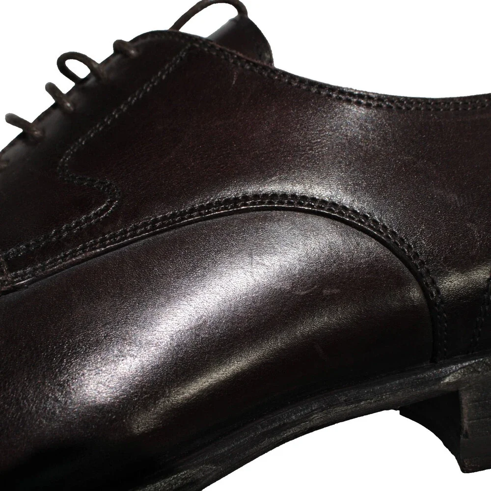 Di Bianco NWD Lace Up Derby Dress Shoes Size 42 (US 9) in Black Leather